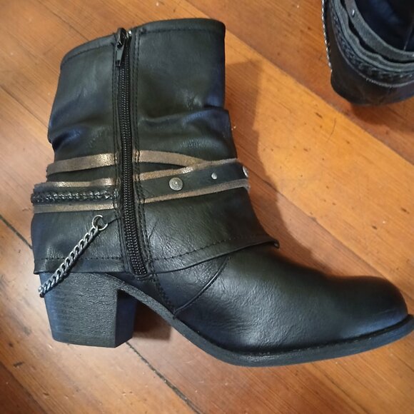 Jellypop Black Ankle Boots with Straps Womens 8.5W - Picture 4 of 8